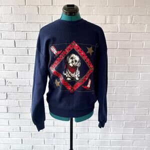 Vintage 90s blue western dog sweatshirt